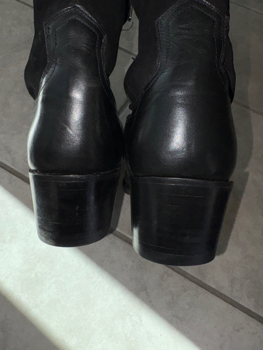 VINTAGE RARE!! OLD GRINGO Black Leather Suede Over Knee Crystal Western Boot 8 - Picture 4 of 15